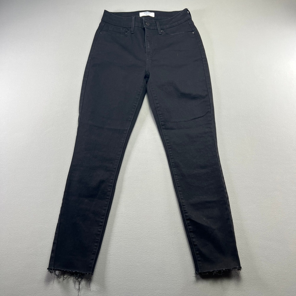 Denizen From Levis Womens Skinny Jeans Womens 2M 26x30 Black High Rise Raw Hem